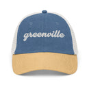 Cursive Greenville SC Faded Trucker Hat