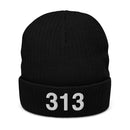 313 Detroit Mi Area Code Recycled Cuffed Beanie