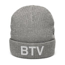 BTV Burlington Airport Code Recycled Polyester Cuffed Beanie