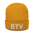 BTV Burlington Airport Code Recycled Polyester Cuffed Beanie