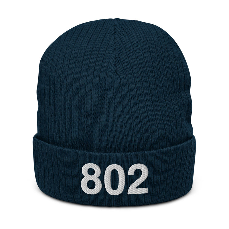 802 Vermont Area Code Recycled Polyester Cuffed Beanie