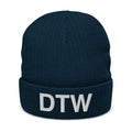 DTW Detroit MI Airport Code Recycled Cuffed Beanie