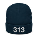 313 Detroit Mi Area Code Recycled Cuffed Beanie
