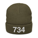 734 Ann Arbor Mi Area Code Recycled Cuffed Beanie