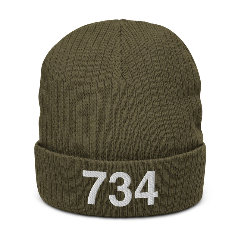 734 Ann Arbor Mi Area Code Recycled Cuffed Beanie