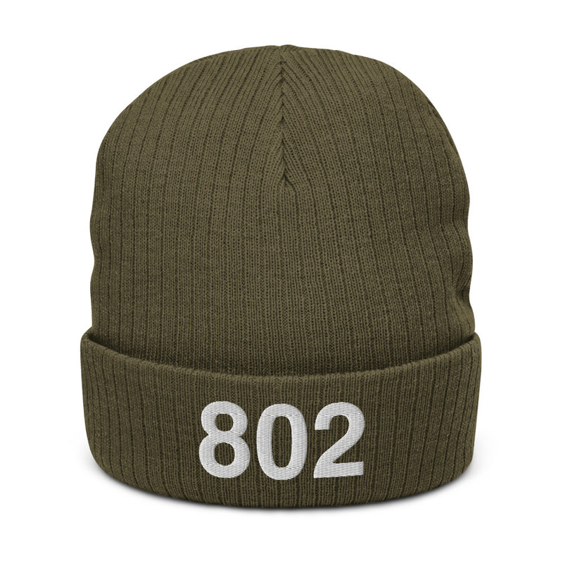 802 Vermont Area Code Recycled Polyester Cuffed Beanie