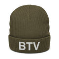 BTV Burlington Airport Code Recycled Polyester Cuffed Beanie