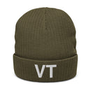 Vermont VT State Abbreviation Recycled Polyester Cuffed Beanie