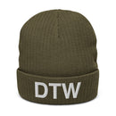 DTW Detroit MI Airport Code Recycled Cuffed Beanie