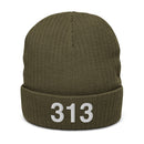 313 Detroit Mi Area Code Recycled Cuffed Beanie