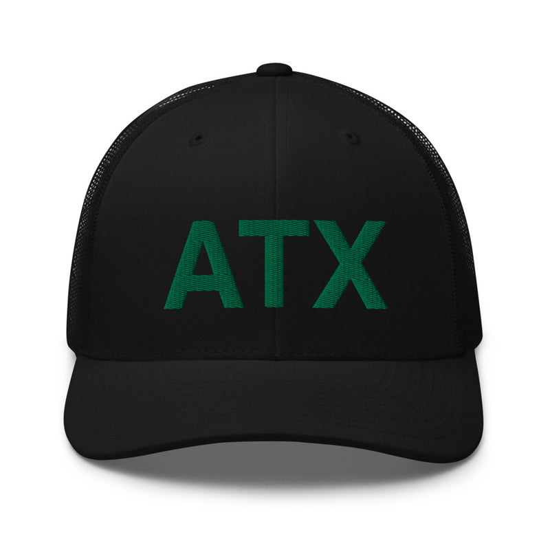 Black and Green ATX Austin City Code Trucker Hat