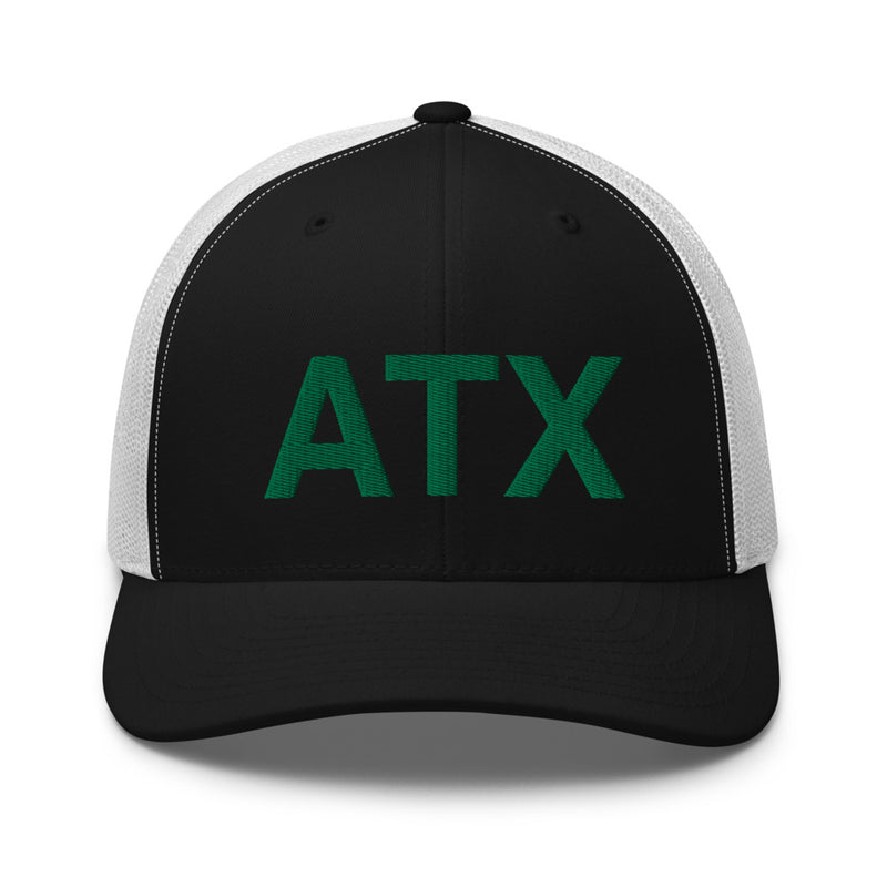 Black and Green ATX Austin City Code Trucker Hat