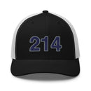 Navy & Gray 214 Dallas Area Code Trucker Hat