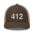 412 Pittsburgh Area Code Trucker hat