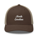 Cursive North Carolina Trucker Hat