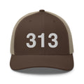 313 Detroit MI Area Code Trucker Hat