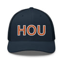 Navy and Orange HOU Houston Airport Trucker Hat
