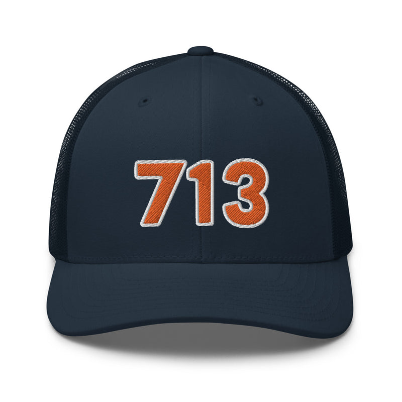 Navy and Orange 713 Houston Area Code Trucker Hat