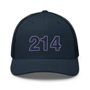 Navy & Gray 214 Dallas Area Code Trucker Hat