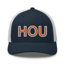 Navy and Orange HOU Houston Airport Trucker Hat