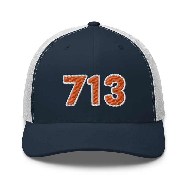 Navy and Orange 713 Houston Area Code Trucker Hat