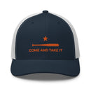 Navy and Orange Come And Take It Baseball Bat Trucker Hat