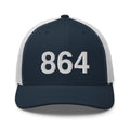 864 Greenville SC Area Code Trucker Hat