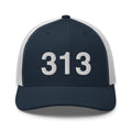 313 Detroit MI Area Code Trucker Hat