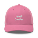 Cursive North Carolina Trucker Hat