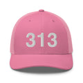 313 Detroit MI Area Code Trucker Hat