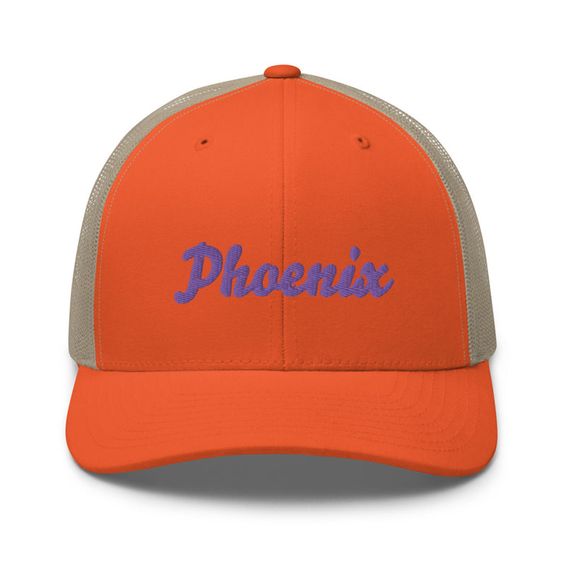 Orange and Purple Scrip Phoenix AZ Trucker Hat