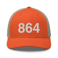 864 Greenville SC Area Code Trucker Hat