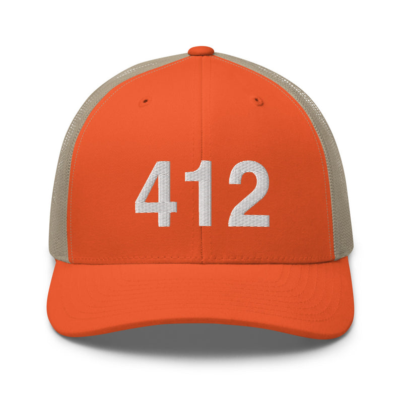 412 Pittsburgh Area Code Trucker hat