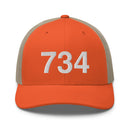 734 Ann Arbor Mi Area Code Trucker Hat