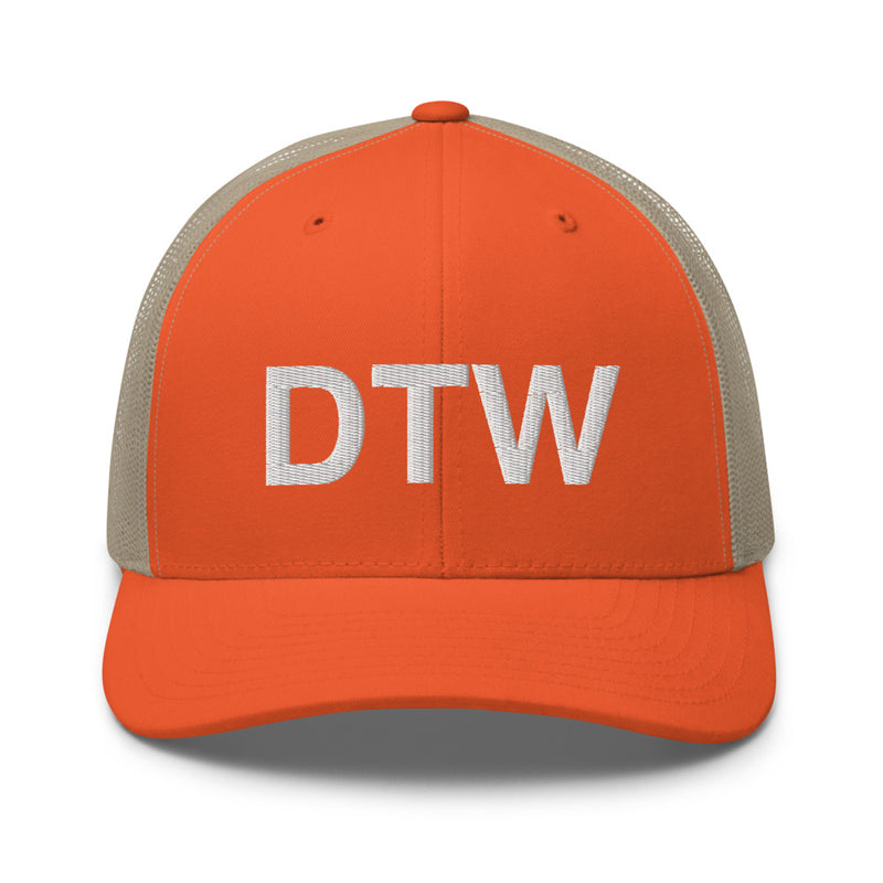 DTW Detroit MI Airport Code Trucker Hat