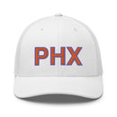 Orange and Purple PHX Phoenix Airport Code Trucker Hat