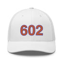 Orange and Purple 602 Phoenix Area Code Trucker Hat