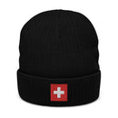 Switzerland Flag Recycled Polyester Cuffed Beanie