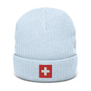 Switzerland Flag Recycled Polyester Cuffed Beanie