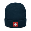 Switzerland Flag Recycled Polyester Cuffed Beanie