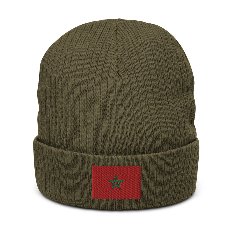 Moroccan Flag Recycled Polyester Cuffed Beanie