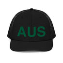 Black and Green AUS Austin Airport Code Richardson Trucker Hat