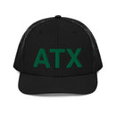 Black and Green ATX Austin City Code Richardson Trucker Hat