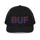 Blue and Red BUF Buffalo Airport Code Richardson 112 Trucker Hat