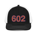 Orange and Purple 602 Phoenix Area Code Richardson Trucker Hat
