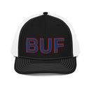 Blue and Red BUF Buffalo Airport Code Richardson 112 Trucker Hat