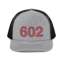 Orange and Purple 602 Phoenix Area Code Richardson Trucker Hat