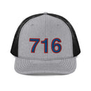 Red and Blue 716 Buffalo Area Code Richardson 112 Trucker Hat