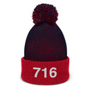 716 Buffalo NY Airport Code Pom Pom Beanie