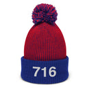 716 Buffalo NY Airport Code Pom Pom Beanie